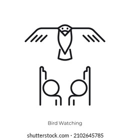 Bird Watching Icon. Outline Style Icon Design Isolated On White Background