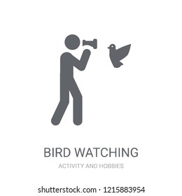 Bird watching icon. Trendy Bird watching logo concept on white background from Activity and Hobbies collection. Suitable for use on web apps, mobile apps and print media.