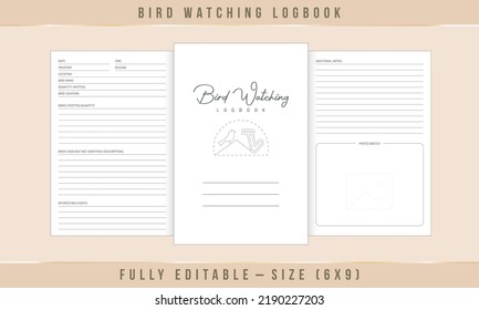 Bird Watching Logbook Interior Template