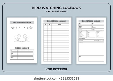 Libro de registro de observación de aves KDP Interior