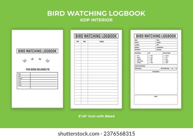 Bird Watching Logbook KDP Interior