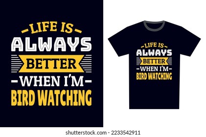 Bird Watching T Shirt Design Template Vector