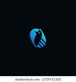 Design de logotipo de combinação de pássaro e gota de água.