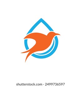 Bird water logo icon, vector illustration design