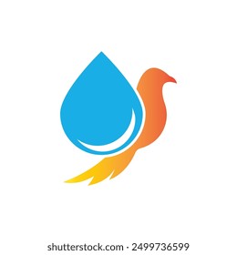 Bird water logo icon, vector illustration design
