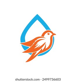 Bird water logo icon, vector illustration design