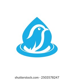 Bird water logo icon, vector illustration design