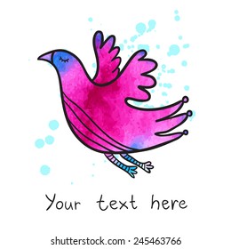 Bird with watercolor texture.