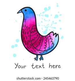 Bird with watercolor texture.