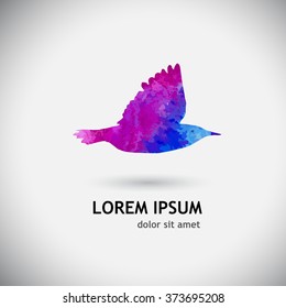 Bird watercolor. Vector