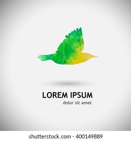 Bird watercolor. Vector