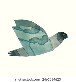 Bird. watercolor vector illustration. animal wildlife.