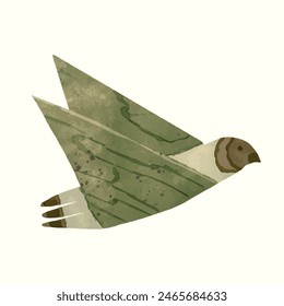 Bird. watercolor vector illustration. animal wildlife.