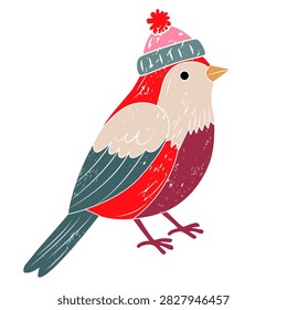 A bird wearing hat