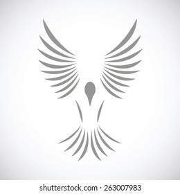 Bird web black icon on a white background. Vector symbol