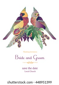 bird wedding invitation