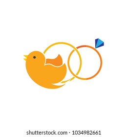 Bird Wedding Logo Icon Design