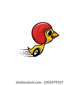Bird Wheel Speed Logo Template Design