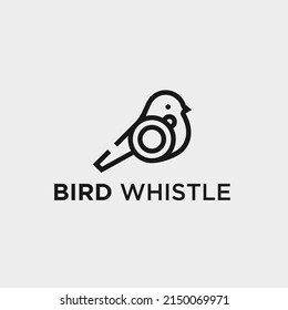 bird whistle logo design vector silhouette illustration