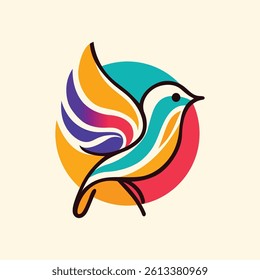 A bird with white background vector illustraton