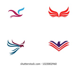 Bird and wing animal logo vector