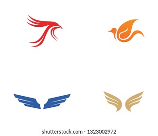 Bird and wing animal logo vector