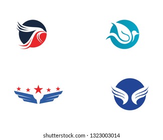 Bird and wing animal logo vector