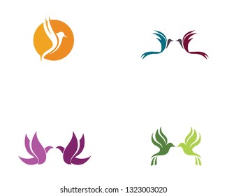 Bird and wing animal logo vector