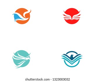 Bird and wing animal logo vector