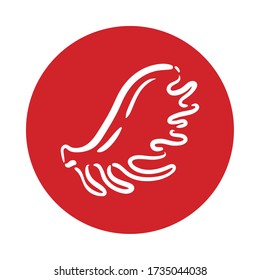 bird wing block style icon vector illustration design
