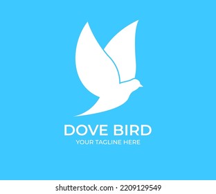 Bird wing Dove, flying Dove logo design. Flying bird - dove or pigeon with its wings spread vector design and illustration.
