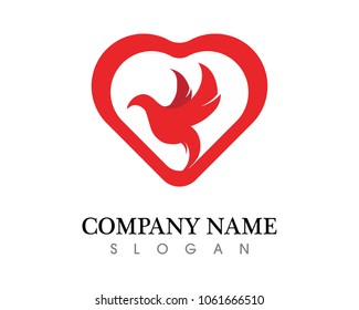 Bird wing Dove Logo Template vector illustration