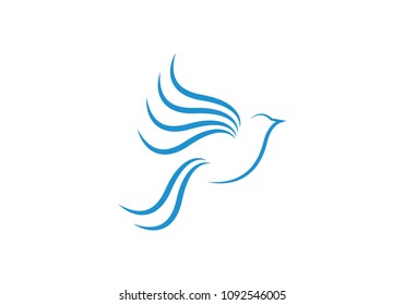 Bird wing Dove Logo Template vector illustration