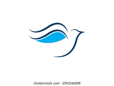 Bird wing Dove Logo Template vector illustration