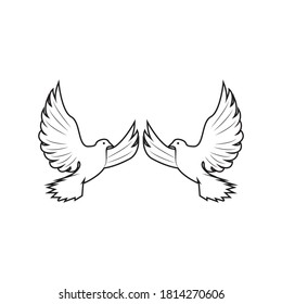 Bird wing Dove Logo Template vector illustration