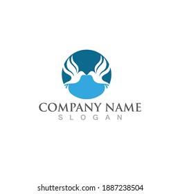 Bird wing Dove Logo Template vector illustration