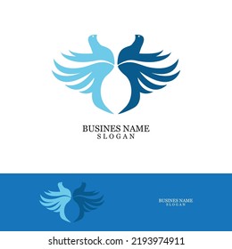 Bird wing dove logo template vector illustration