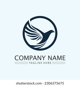 Bird wing Dove Logo Template vector illustration