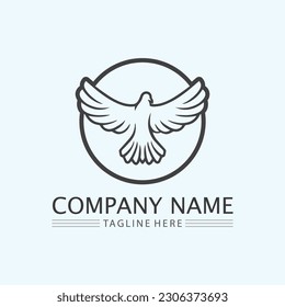 Bird wing Dove Logo Template vector illustration