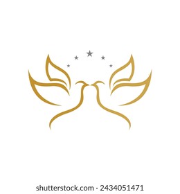 Bird wing Dove Logo Template vector illustration