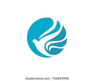 Bird wing Dove Logo Template vector illustration