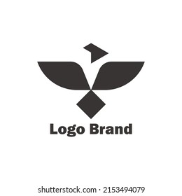 bird wing flapping monogram logo concept, simple company brand name idea.