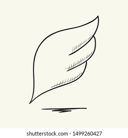 Bird wing icon. Hand drawn vector illustration.