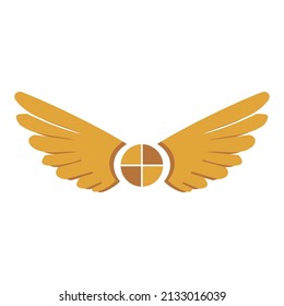 bird wing icon with modified letter o combination on a white background