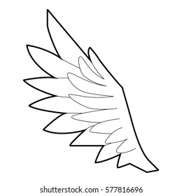 Bird wing icon. Outline illustration of bird wing vector icon for web