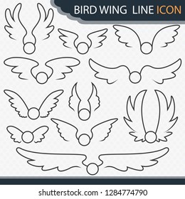 Bird Wing Line Icon - Vector