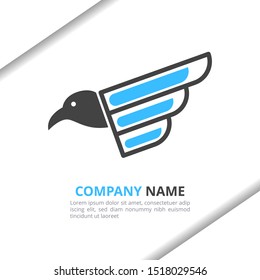 Bird and Wing Logo Design Concept, simple modern for your brand, animal shop, company, corporate vector template