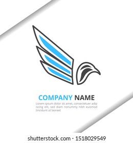 Bird and Wing Logo Design Concept, simple modern for your brand, animal shop, company, corporate vector template