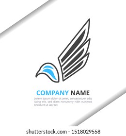 Bird and Wing Logo Design Concept, simple modern for your brand, animal shop, company, corporate vector template