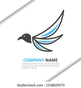 Bird and Wing Logo Design Concept, simple modern for your brand, animal shop, company, corporate vector template